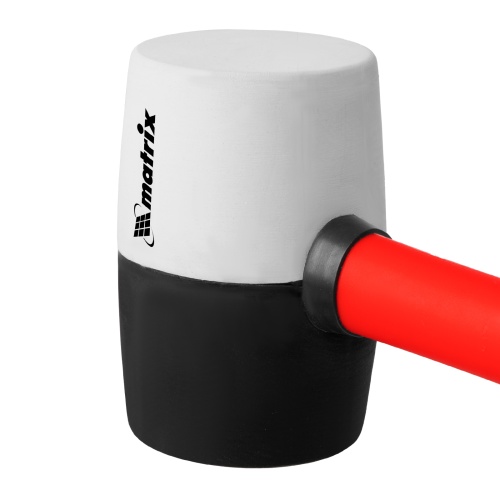 Киянка резиновая, 450 г, черно-белая резина, фибергласовая рукоятка Matrix фото 4