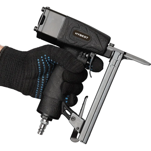 Пистолет скобозабивной Hybest мебельный 1013JL, пневматический, скобы 53F 20Ga, удлиненный HB1013JL фото 4