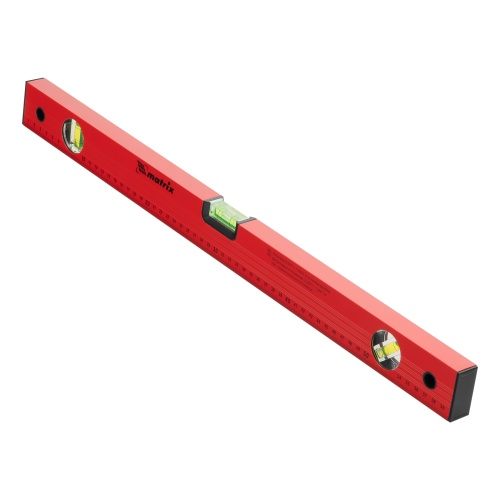 Уровень алюминиевый, 600 мм, 3 глазка, красный, линейка Matrix фото 2