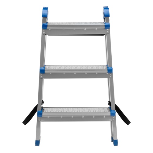 Стремянка двухсторонняя 3 ступени, сталь профиль, стальные ступени, Сибртех фото 4