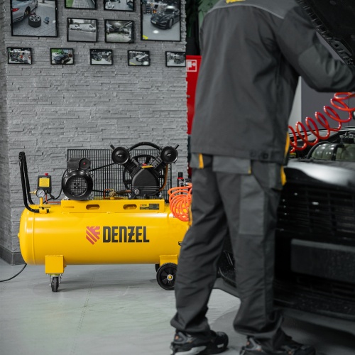Компрессор воздушный BCV2300/100, ременный привод, 2.3 кВт, 100 литров, 440 л/мин Denzel фото 23