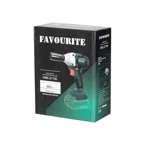 Гайковерт аккумуляторный FAVOURITE OBS 21 TW 21В, 2/4Ач, бесщет. 150002121 фото 10