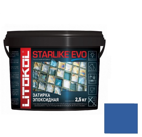Затирка эпоксидная для швов Litokol Starlike Evo S.350 Blu Zaffiro 2,5 кг Затирка эпоксидная для швов Litokol Starlike Evo S.350 Blu Zaffiro 2,5 кг