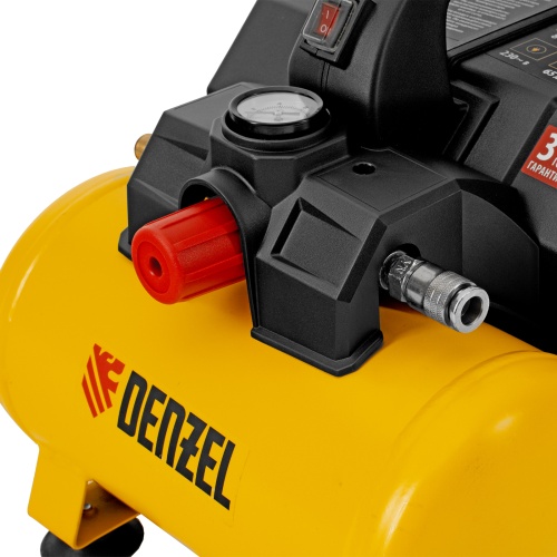 Компрессор  DLS750/6 безмасляный малошумный 750 Вт, 140 л/мин,ресивер 6 л Denzel фото 15