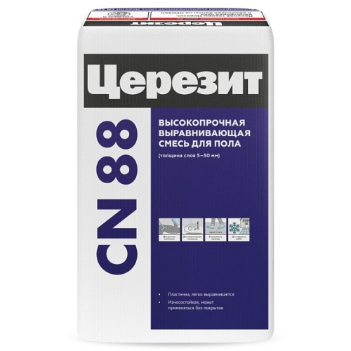 Смесь для пола выравнивающая Ceresit CN 88 высокопрочная 25 кг Смесь для пола выравнивающая Ceresit CN 88 высокопрочная 25 кг
