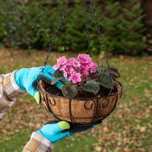 Подвесное кашпо с декором, 25 см, с кокосовой корзиной Palisad фото 7