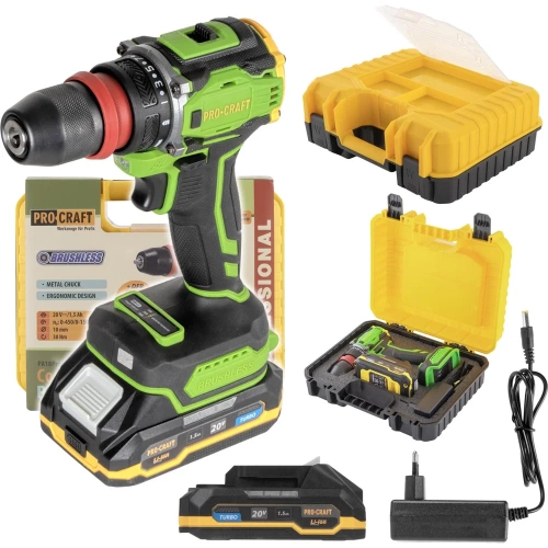 Шуруповерт аккумуляторный PROCRAFT PA18Pro DFR 20В 30Нм (1 АКБ 1,5Ач+ЗУ+Кейс) PA18Pro DRF-1b-c Шуруповерт аккумуляторный PROCRAFT PA18Pro DFR 20В 30Нм (1 АКБ 1,5Ач+ЗУ+Кейс) PA18Pro DRF-1b-c