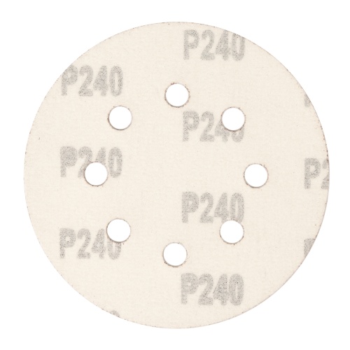 Круг абразивный на ворсовой подложке под "липучку", перфорированный, P 240, 125 мм, 5 шт Сибртех фото 3