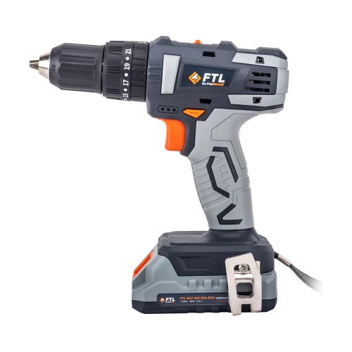 Аккумуляторная ударная дрель-шуруповерт FTL PSR-I 20V EVO, щеточный двигатель, 30 Нм, 20 В, в комплекте 1 АКБ 20 В EVO 2.0 Ач + ЗУ 2.3 А + кейс 8079 фото 5 Аккумуляторная ударная дрель-шуруповерт FTL PSR-I 20V EVO, щеточный двигатель, 30 Нм, 20 В, в комплекте 1 АКБ 20 В EVO 2.0 Ач + ЗУ 2.3 А + кейс 8079 фото 5
