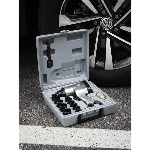 Пневматический ударный гайковерт Airline 1/2"DR 312Нм, с головками, 17 предметов, кейс ATAZ102 фото 10