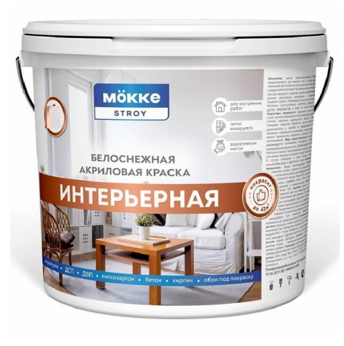 Краска акриловая интерьерная Mokke Stroy 12062 25 кг