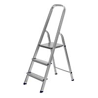 Стремянка, 3 ступени, алюминиевая, Сибртех