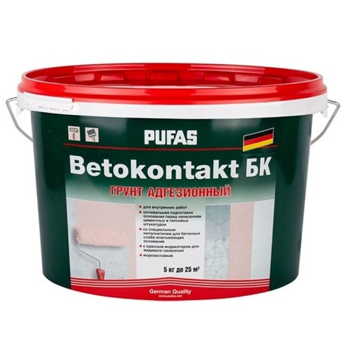 Грунт адгезионный Pufas Betokontakt БК морозостойкий 5 кг/3,06 л