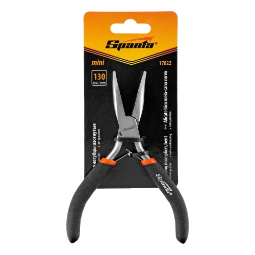 Длинногубцы изогнутые Mini, 130 мм, никелированные, авторазжим Sparta фото 6