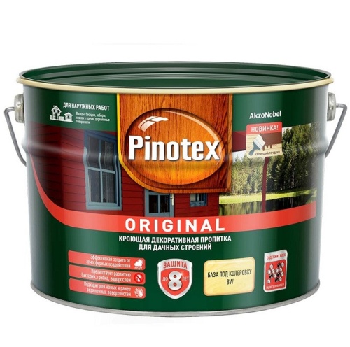 Пропитка для древесины Pinotex Original база BW 9 л Пропитка для древесины Pinotex Original база BW 9 л