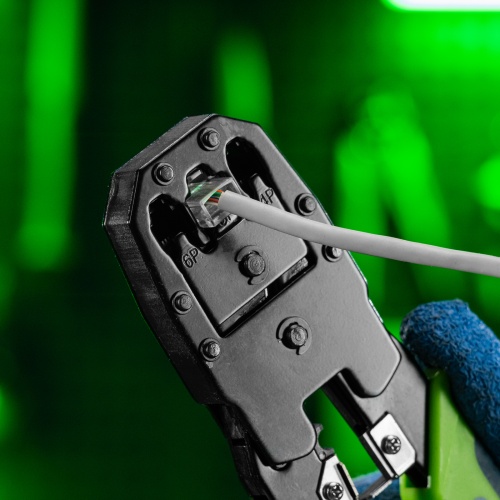 Клещи для обжима телефонных и компьютерных клемм 4P, 6P, 8P, функция обрезания проводов Сибртех фото 14