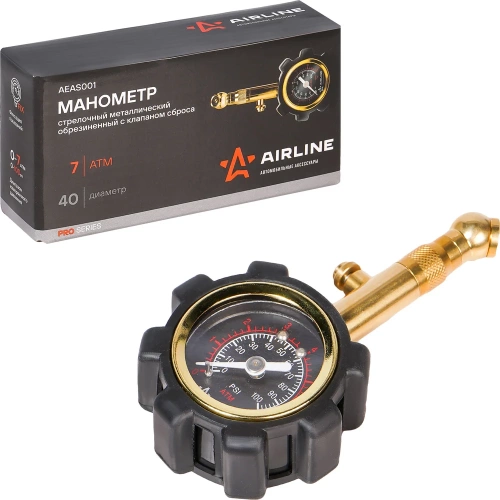Стрелочный манометр Airline PRO 7АТМ, 40 мм, с клапаном сброса AEAS001 фото 5