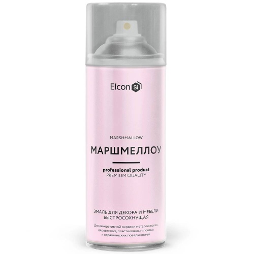 Эмаль аэрозоль для декора и мебели Elcon быстросохнущая маршмеллоу 520 мл