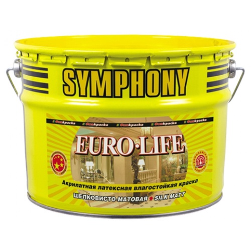 Краска акрилатная латексная Symphony Euro-Life A 9 л