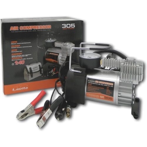 Компрессор автомобильный LAVITA 12В, 15А, 10 АТМ, 37Л/МИН, ПРЕМИУМ LA 191305 фото 6