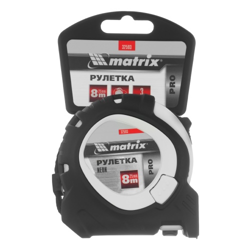 Рулетка Neon,8 м x 25 мм,обрезиненный корпус,3 фиксации,Pro Matrix фото 7