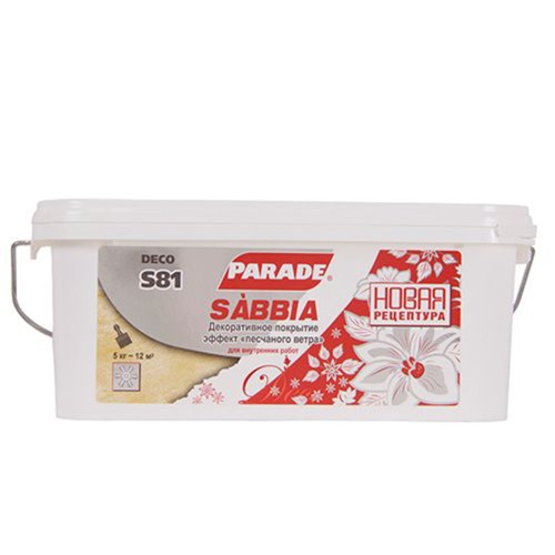 Покрытие декоративное Parade Deco Sabbia S81 с эффектом песчанного ветра белый 5 кг