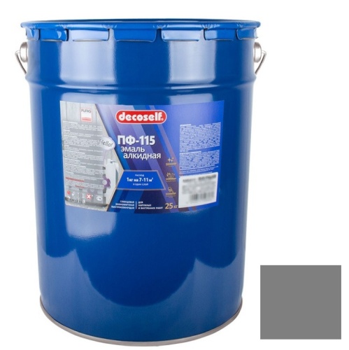 Эмаль Pufas Decoself ПФ-115 серая 25 кг/18,7 л
