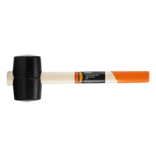 Киянка резиновая, 340 г, черная резина, деревянная рукоятка Sparta фото 5