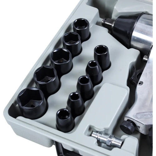 Пневмогайковерт ударный Крал 1/2" + набор головок в кейсе 5130 фото 6