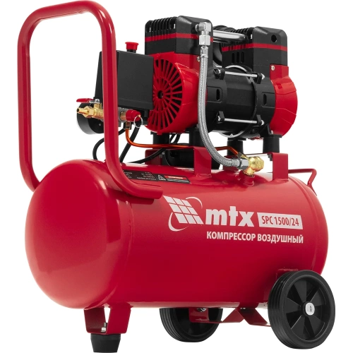 Компрессор безмасляный малошумный MTX SPC 1500/24, 1500 Вт, ресивер 24 л, 260 л/мин 58139 фото 3 Компрессор безмасляный малошумный MTX SPC 1500/24, 1500 Вт, ресивер 24 л, 260 л/мин 58139 фото 3