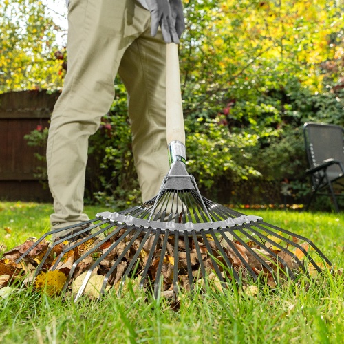 Грабли веерные стальные, 385 х 1450 мм, 20 плоских зубьев, деревянный черенок, Сибртех фото 10 Грабли веерные стальные, 385 х 1450 мм, 20 плоских зубьев, деревянный черенок, Сибртех фото 10