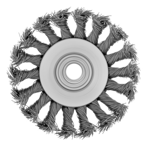 Щетка для УШМ, 100 мм, М14, "тарелка", крученая металлическая проволока Сибртех фото 4