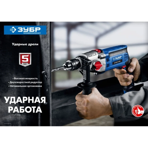 Ударная дрель Зубр ПРОФЕССИОНАЛ ДУ-П850-2 ЭРМК фото 10