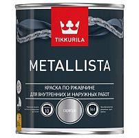 Краска по ржавчине Tikkurila Metallista глянцевая серебряная 0,8 л