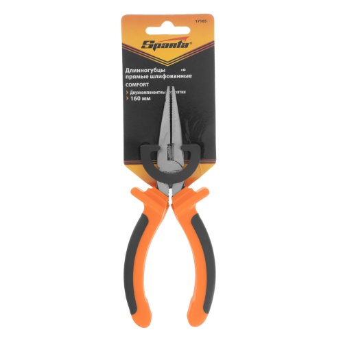 Длинногубцы прямые Comfort, 160 мм ,шлифованные, двухкомпонентные рукоятки Sparta фото 6