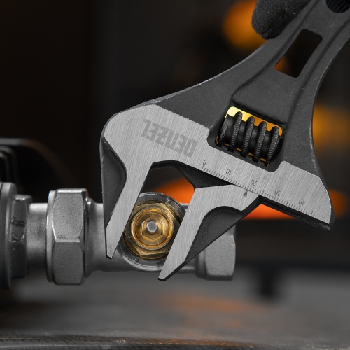 Ключ разводной 185 мм, CrV, кованый, укороченная рукоятка Denzel фото 10