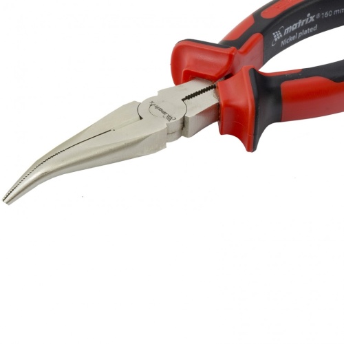 Длинногубцы изогнутые Nickel, 160 мм, никелированные, двухкомпонентные рукоятки Matrix фото 2 Длинногубцы изогнутые Nickel, 160 мм, никелированные, двухкомпонентные рукоятки Matrix фото 2