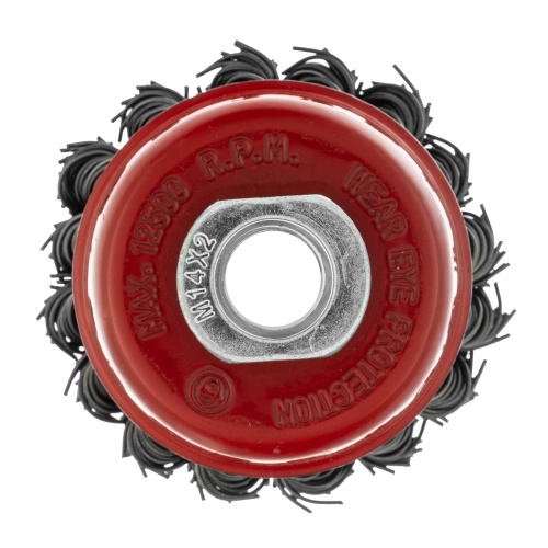 Щетка для УШМ, 65 мм, М14, "чашка", крученая проволока 0.8 мм Matrix фото 3