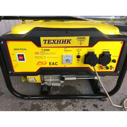 Генератор ТД Техник Т-4500 3.2-3.5кВт медь 4Т 2 розетки, 220В, счетчик моточасов, датчик уровня масла 42 фото 3