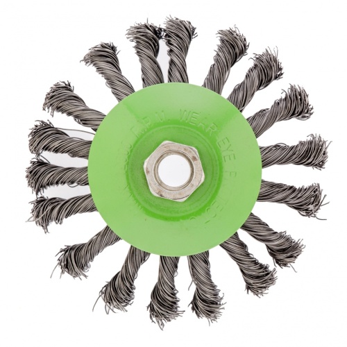 Щетка для УШМ, 115 мм, М14, "тарелка", крученая проволока 0.5 мм Сибртех фото 3