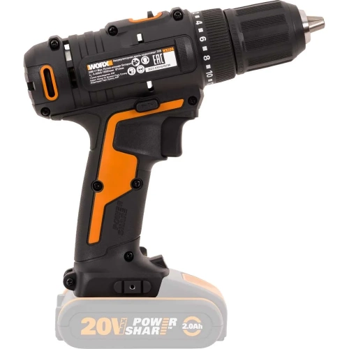 Аккумуляторная дрель-шуруповерт WORX 45Нм, 20В, без АКБ и ЗУ WX108.9 фото 4