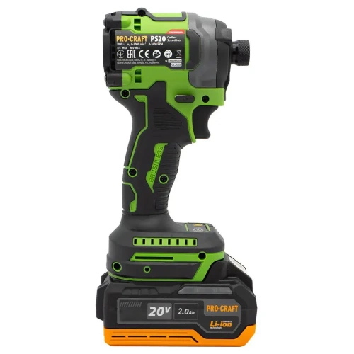 Винтоверт аккумуляторный PROCRAFT PS20 20В 180Нм, 3000 об/мин, 2600 уд/мин, 1/4 HEX (АКБ 2Ач + ЗУ) PS20-1b фото 10