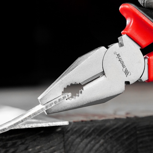 Плоскогубцы Nickel, никелированные 200 мм, двухкомпонентные рукоятки Matrix фото 11