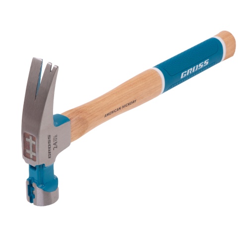 Молоток-гвоздодер, 680 г, угол 75, магнит, обрезиненная рукоятка AMERICAN HICKORY GROSS фото 4