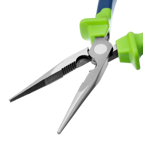 Длинногубцы прямые, 200 мм, двухкомпонентные рукоятки Сибртех фото 4