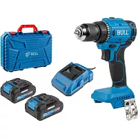 Аккумуляторная дрель-шуруповерт BULL SR 1803 в коробке, XLTpro бесщеточная, 2x2 Ач, 18 В, 45 Нм, БЗП 10 мм 1329602