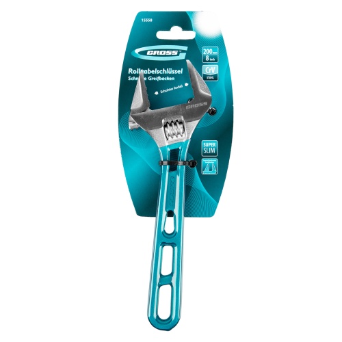 Ключ разводной 200 мм, CrV, облегченный Gross фото 6