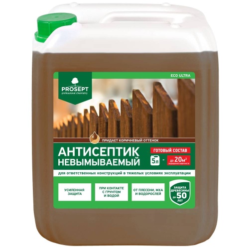 Антисептик невымываемый Prosept Eco Ultra 062-5 коричневый 5 л Антисептик невымываемый Prosept Eco Ultra 062-5 коричневый 5 л