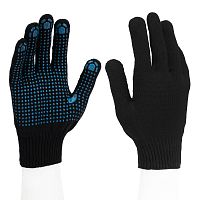 Перчатки трикотажные, ПВХ-покрытие "Точка", 10 класс, черные