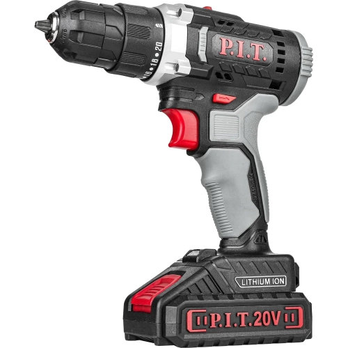Дрель аккумуляторная P.I.T. (20В, 30Нм, 2ск, 0-350/1350, БЗП 10мм, 1 акб 1,5Ач, ЗУ, коробка), PSR18-D5 PROMO фото 3